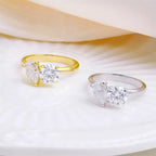 Elegant Two Stone Moissanite Ring