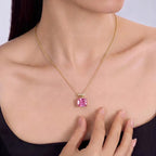 Color Change Square Gemstone Necklace