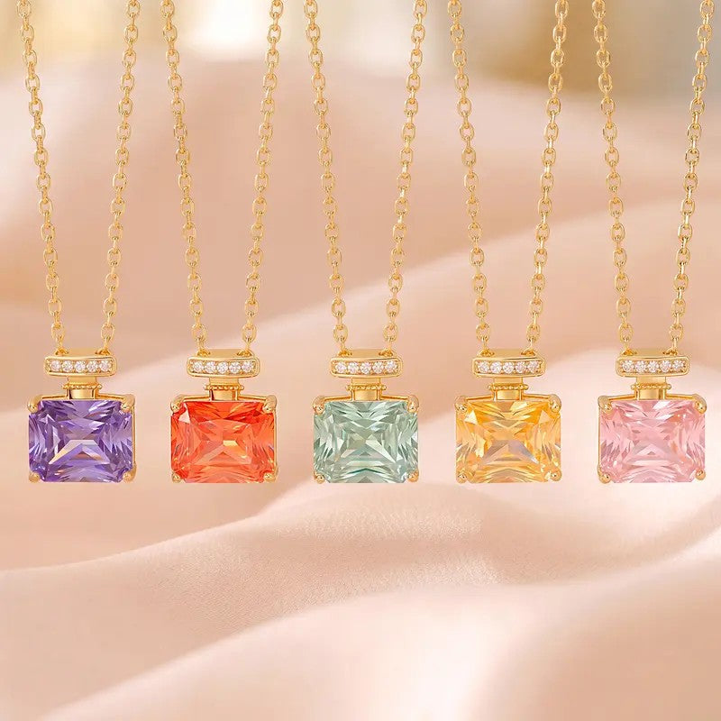 Color Change Square Gemstone Necklace