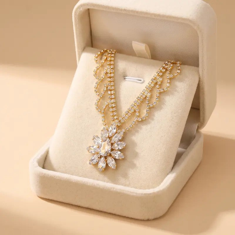 Regal Floral Gemstone Choker Necklace