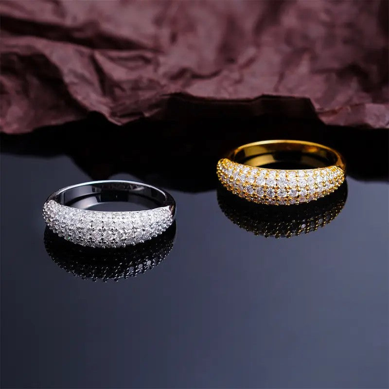 Elegant Moissanite Pave Dome Ring