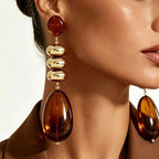 Amber Geometric Drop Earrings