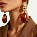 Amber Geometric Drop Earrings