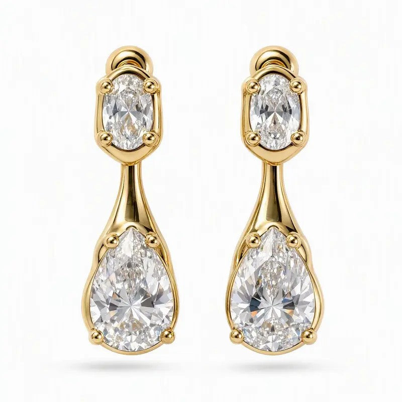 Elegant Waterdrop Gemstone Drop Earrings