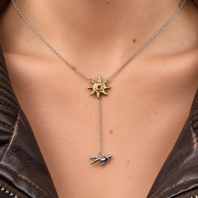 Whimsical Sun Figure Necklace