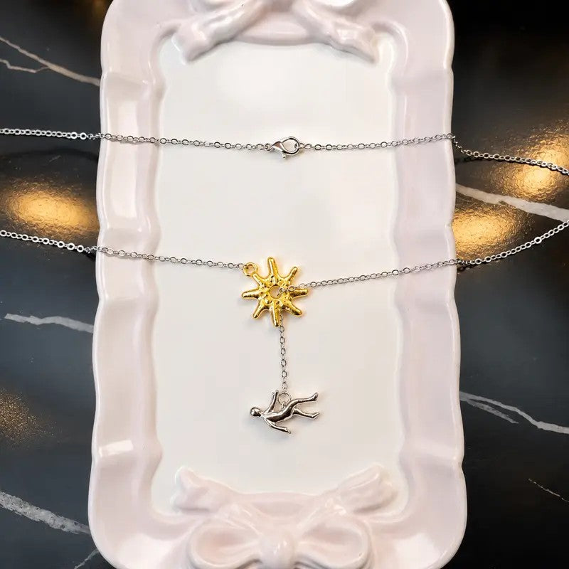Whimsical Sun Figure Necklace