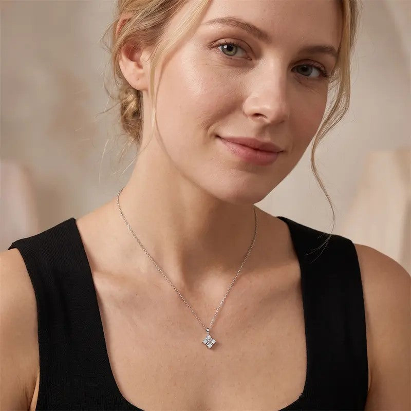 Elegant Moissanite Cross Pendant Necklace