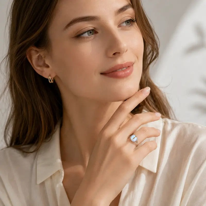 Ethereal Aurora Cabochon Statement Ring