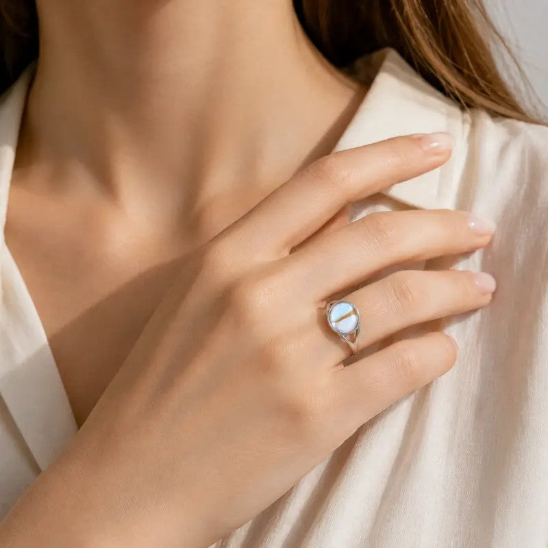 Ethereal Aurora Cabochon Statement Ring
