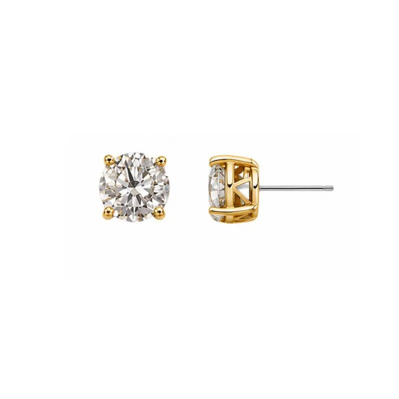 Classic Round Gemstone Stud Earrings