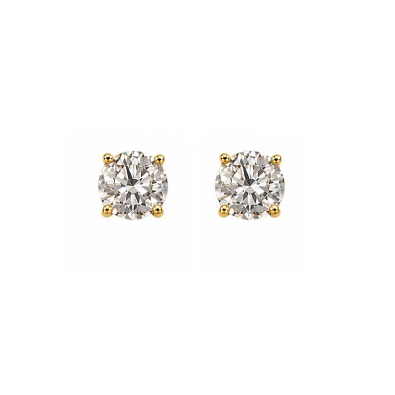 Classic Round Gemstone Stud Earrings