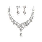 3pc Teardrop Rhinestone Bridal Set