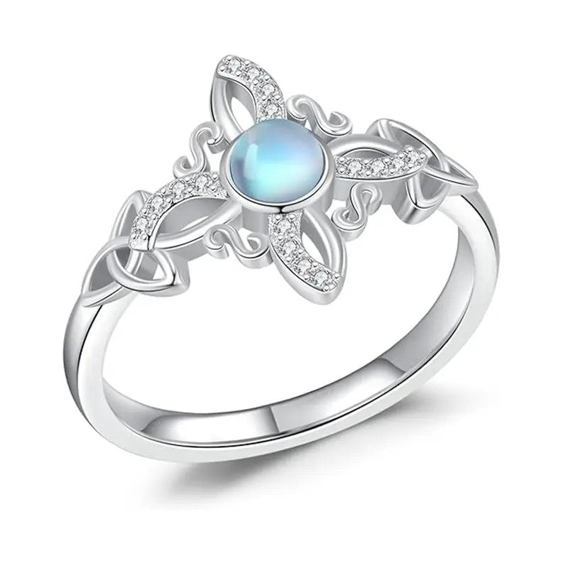 Celestial Moonstone Knot Ring