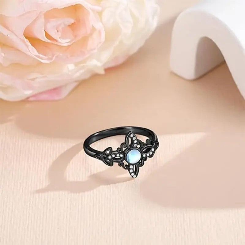 Celestial Moonstone Knot Ring