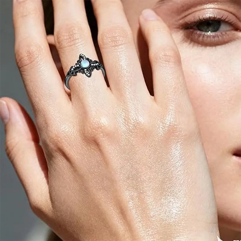 Celestial Moonstone Knot Ring