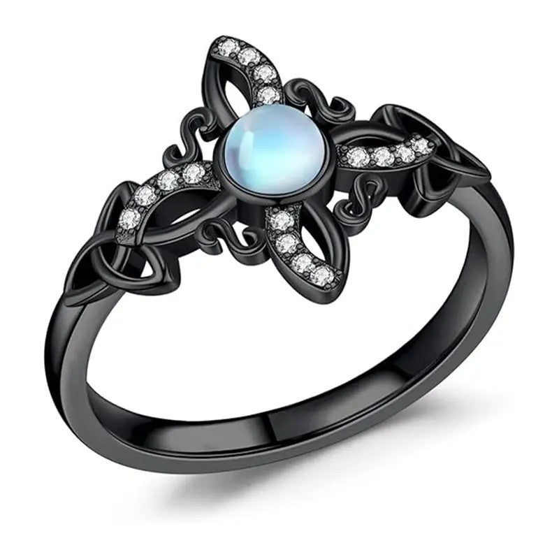 Celestial Moonstone Knot Ring
