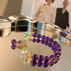 Vibrant Purple Bead Charm Bracelet