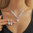 Elegant Heart Drop Jewelry Set