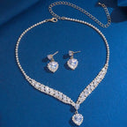Elegant Heart Drop Jewelry Set