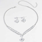 Elegant Heart Drop Jewelry Set