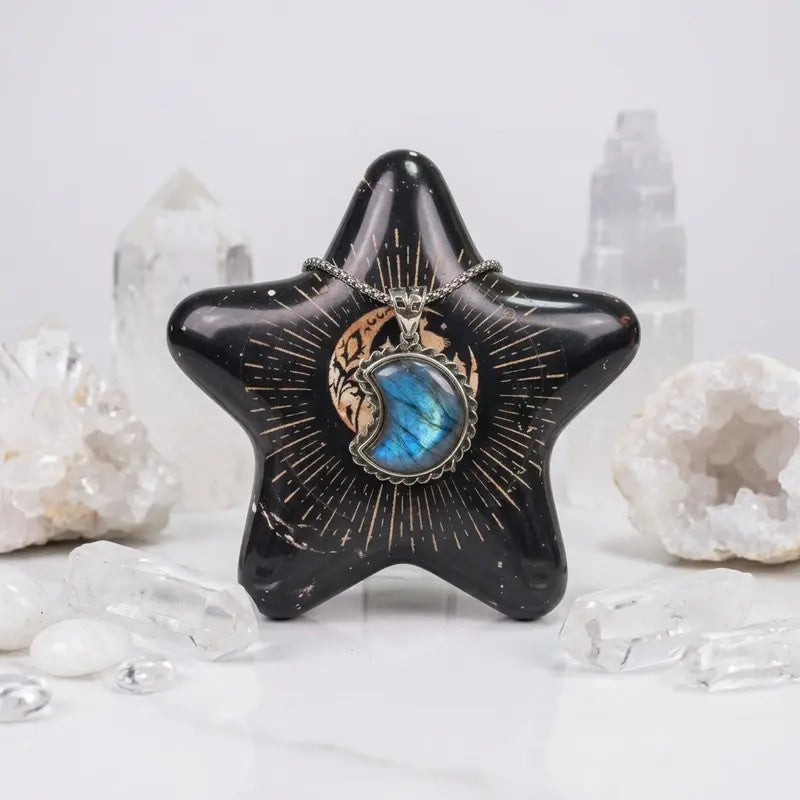 Elegant Geometric Labradorite Necklace