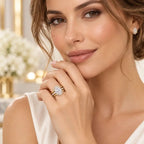 Regal Oval Halo Ring Set