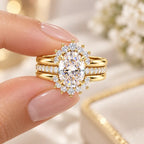 Regal Oval Halo Ring Set