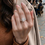 Regal Oval Halo Ring Set