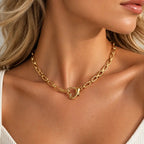 Elegant Faceted Link Necklace