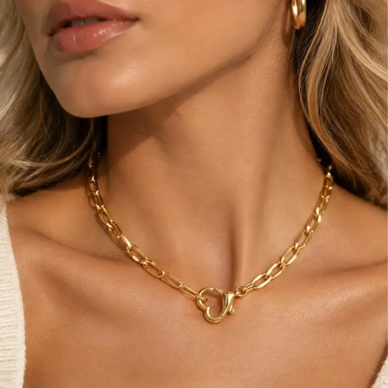 Elegant Faceted Link Necklace