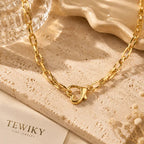 Elegant Faceted Link Necklace