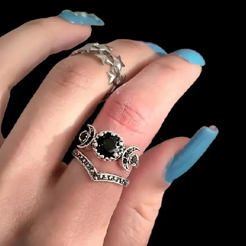 Mystic Moon Gemstone Ring Stack