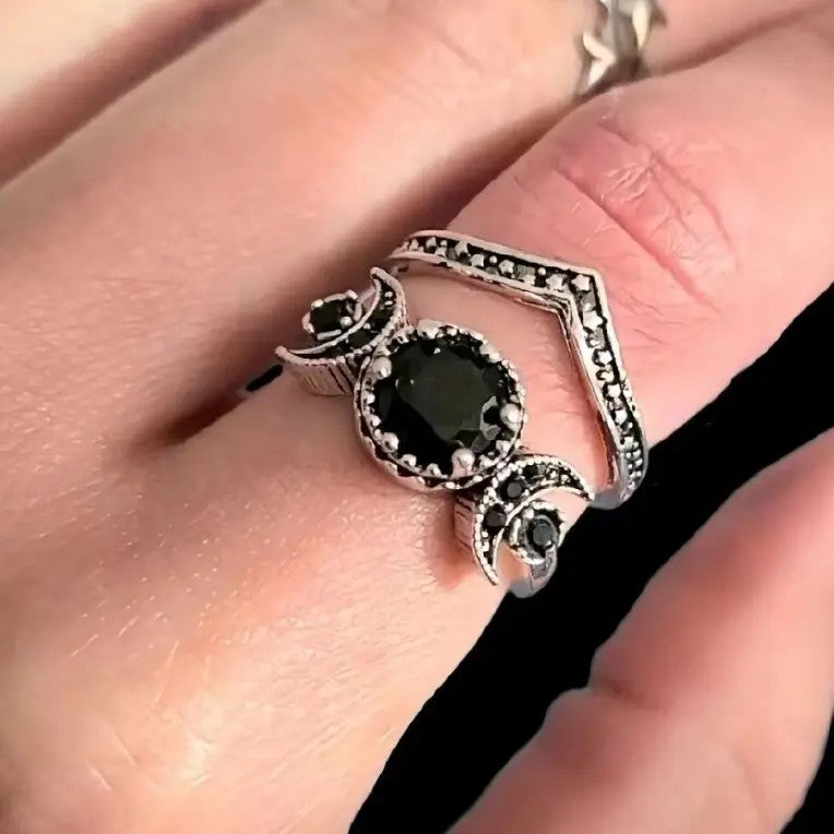 Mystic Moon Gemstone Ring Stack