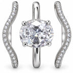 Elegant Oval Zircon Ring Set
