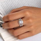 Elegant Oval Zircon Ring Set