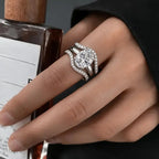 Elegant Oval Zircon Ring Set