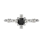 Vintage Black Gemstone Floral Ring