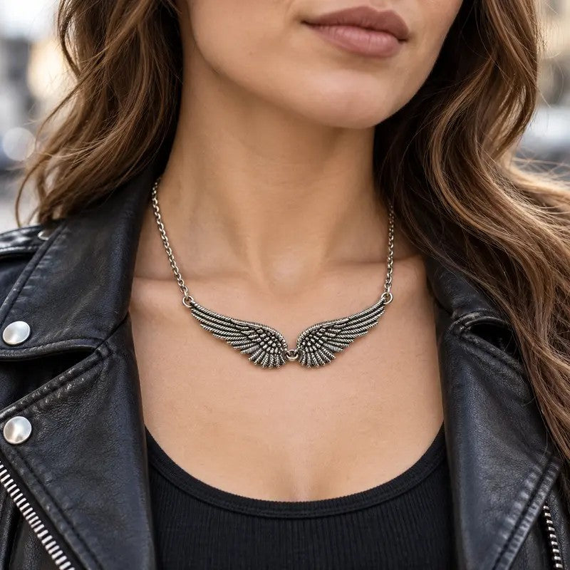 Gothic Angel Wing Necklace