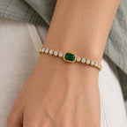 3pc Elegant Rectangle Gemstone Bracelet Set