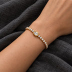3pc Elegant Rectangle Gemstone Bracelet Set