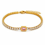3pc Elegant Rectangle Gemstone Bracelet Set
