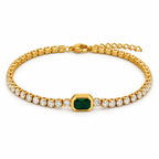 3pc Elegant Rectangle Gemstone Bracelet Set