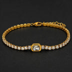 3pc Elegant Rectangle Gemstone Bracelet Set