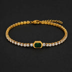 3pc Elegant Rectangle Gemstone Bracelet Set