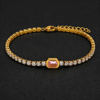 3pc Elegant Rectangle Gemstone Bracelet Set