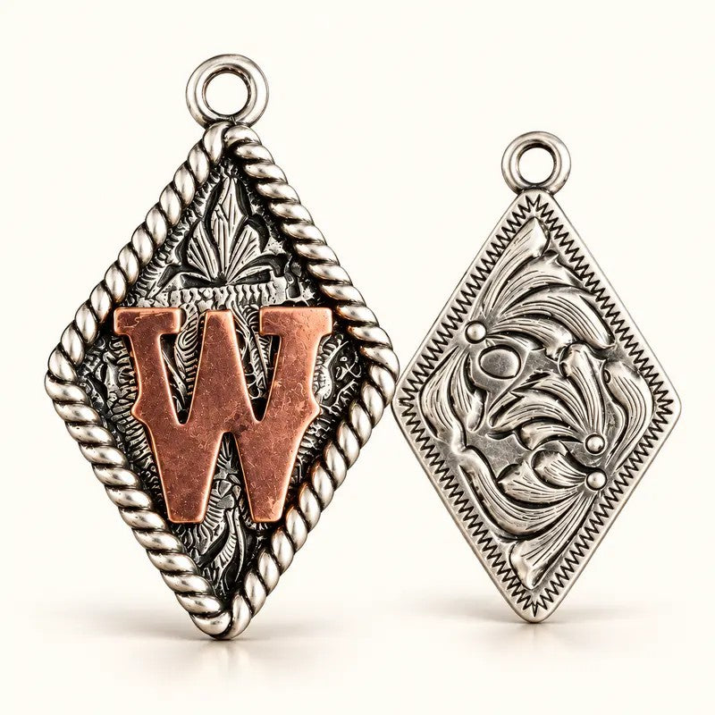 Western Rope Initial Pendant Necklace