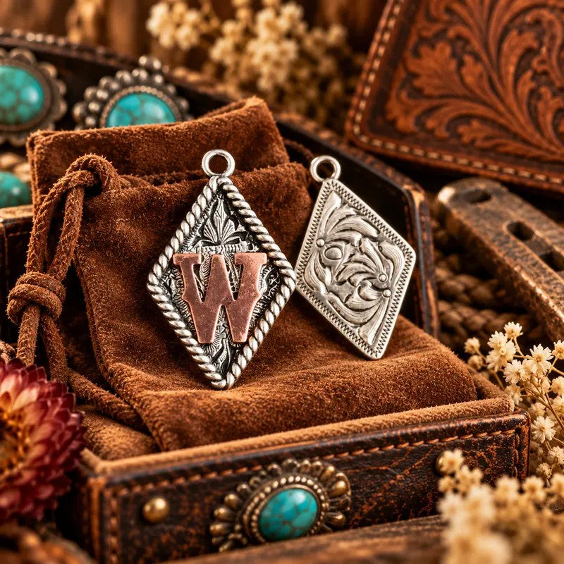 Western Rope Initial Pendant Necklace
