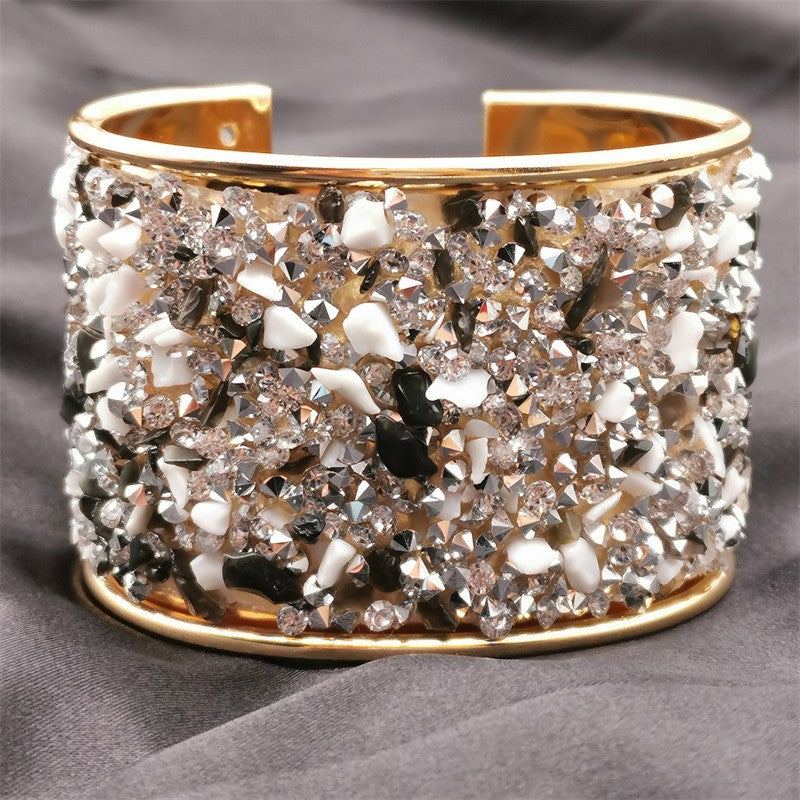 Boho Mosaic Stone Cuff Bracelet