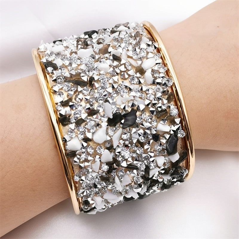 Boho Mosaic Stone Cuff Bracelet