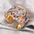 Rainbow Crystal Cuff Bracelet